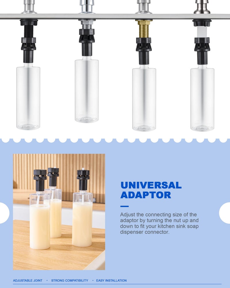 J-HVA Updated Soap Dispenser Bottle for Kitchen Sink Replacement - 500ML/17oz Soap Bottle - A Replacement for Your Soap Dispenser, Please Confirm the Adapter Maximum Connection Size Before - Image 2